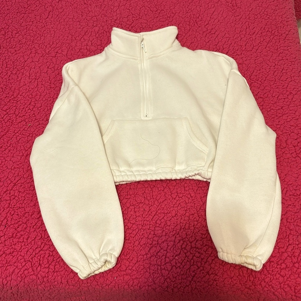 white shein cropped sweater, size 10 girls